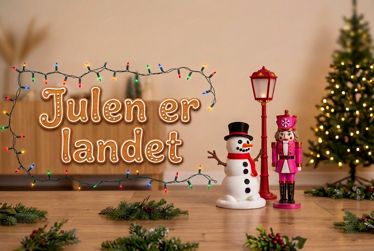 Julebanner med rettelse af det matterede felt nederst